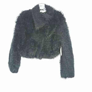 coco + jaimeson faux fur black jacket size medium